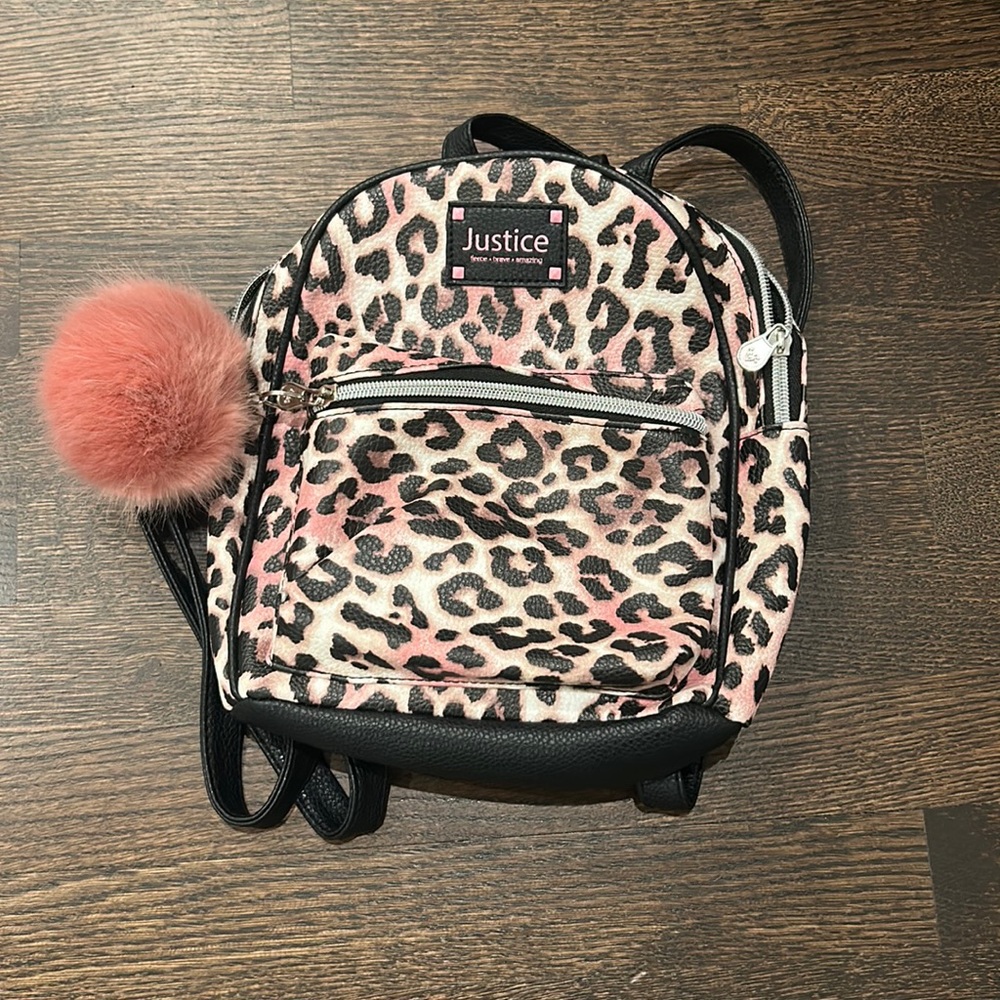 cheetah print mini backpack